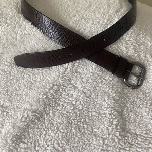 Men’s Genuine Leather Chrome Color Buckle Sark Brown Belt Size XL 42-44 105-110